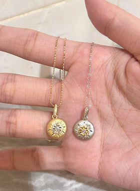 八芒星拉丝吊坠项链女款2026新款