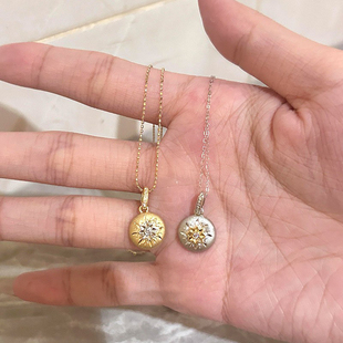 八芒星拉丝吊坠项链女款 锁骨链高级感轻奢小众秋冬毛衣链 2025新款