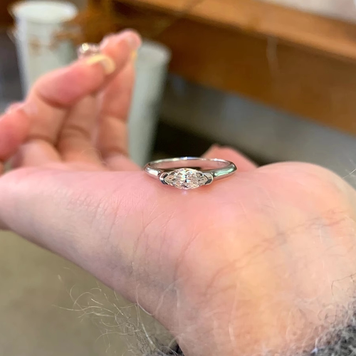 纯银马眼钻戒指女轻奢高级感指环