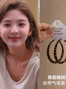 美拉德复古豹纹耳圈2025新款爆款高级感耳环小众独特气质夸张耳饰
