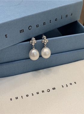 S925纯银花朵珍珠流苏耳环2025新款爆款秋冬耳钉女轻奢高级感气质