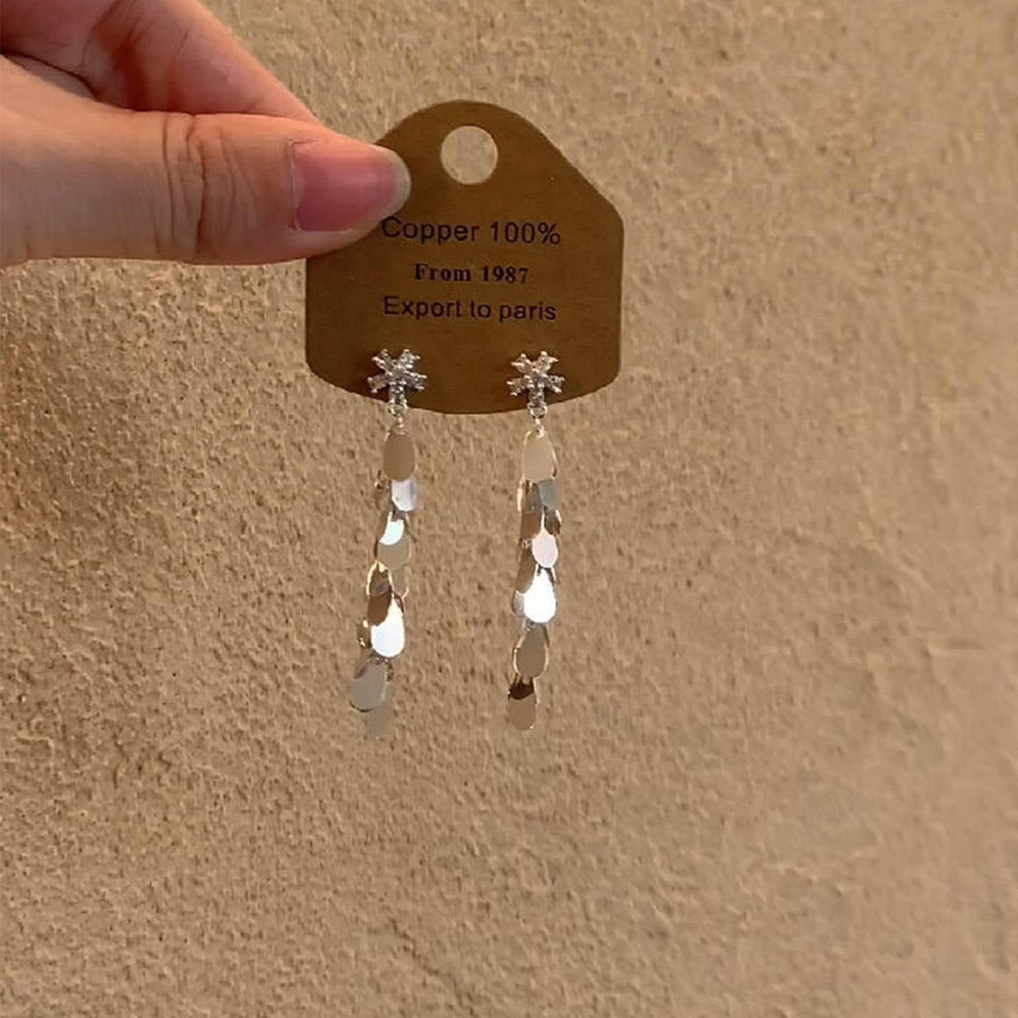 亮片流苏耳环2025新款爆款高级感