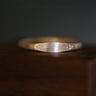 古典拉丝錾花戒指女轻奢高级感简约气质小花点食指戒2025新款爆款