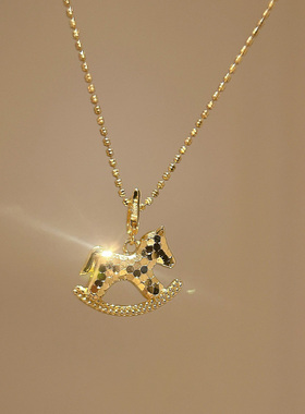 爆闪碎冰冰木马项链女款2025新款