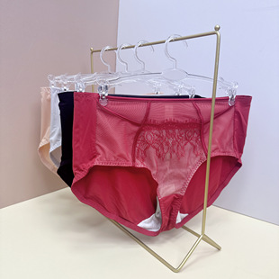 GM8-歌慕尔-睫毛蕾丝舒适裆部蚕宝宝高腰女士内裤-6132K