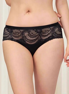 D15-黛-高端金标睫毛蕾丝中高腰女士内裤-87R2368/74R6886