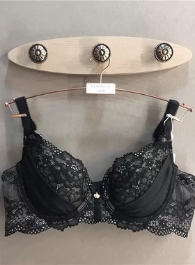 黛-高端Florale大胸显小钢圈蕾丝内衣文胸-16-8678