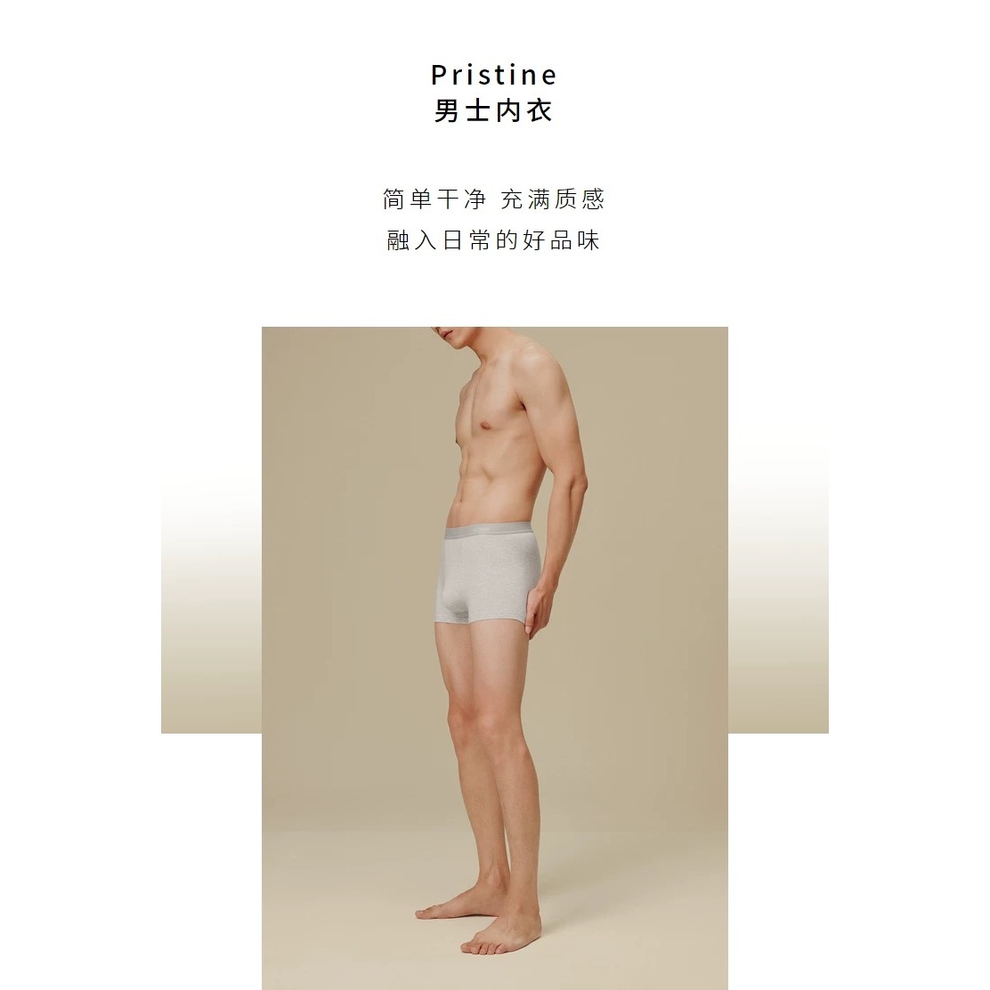 NW05-男士莫代尔长绒棉平角内裤-N212MU1309（92%棉+8%氨纶）