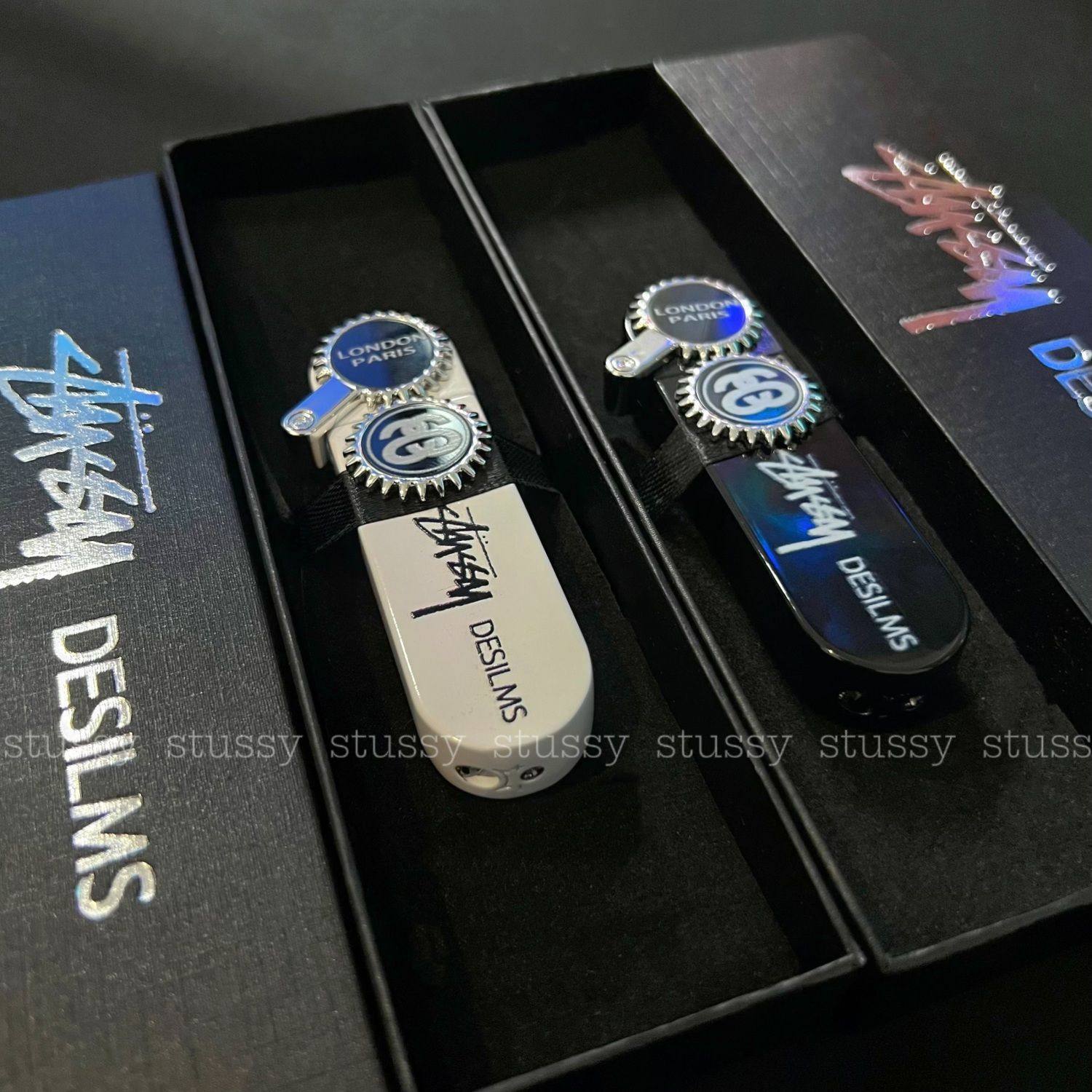 【】stussy斯图西金属枪黑色银粉色火焰打火机创意礼物