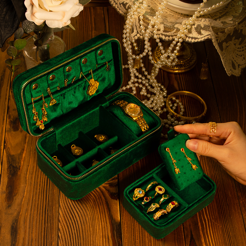 上品美创出门便携手表耳钉首饰盒