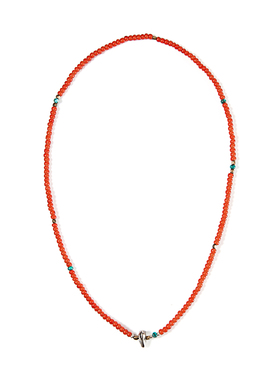 =silvarie=SUNKU39 日本制橙色琉璃珠松石点缀层次感复古美式项链