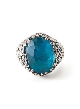 GEROCHRISTO浮雕花朵宝石戒指