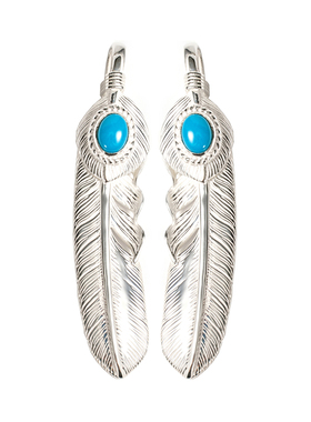 GODSUNS银绳松石葵扇羽毛吊坠