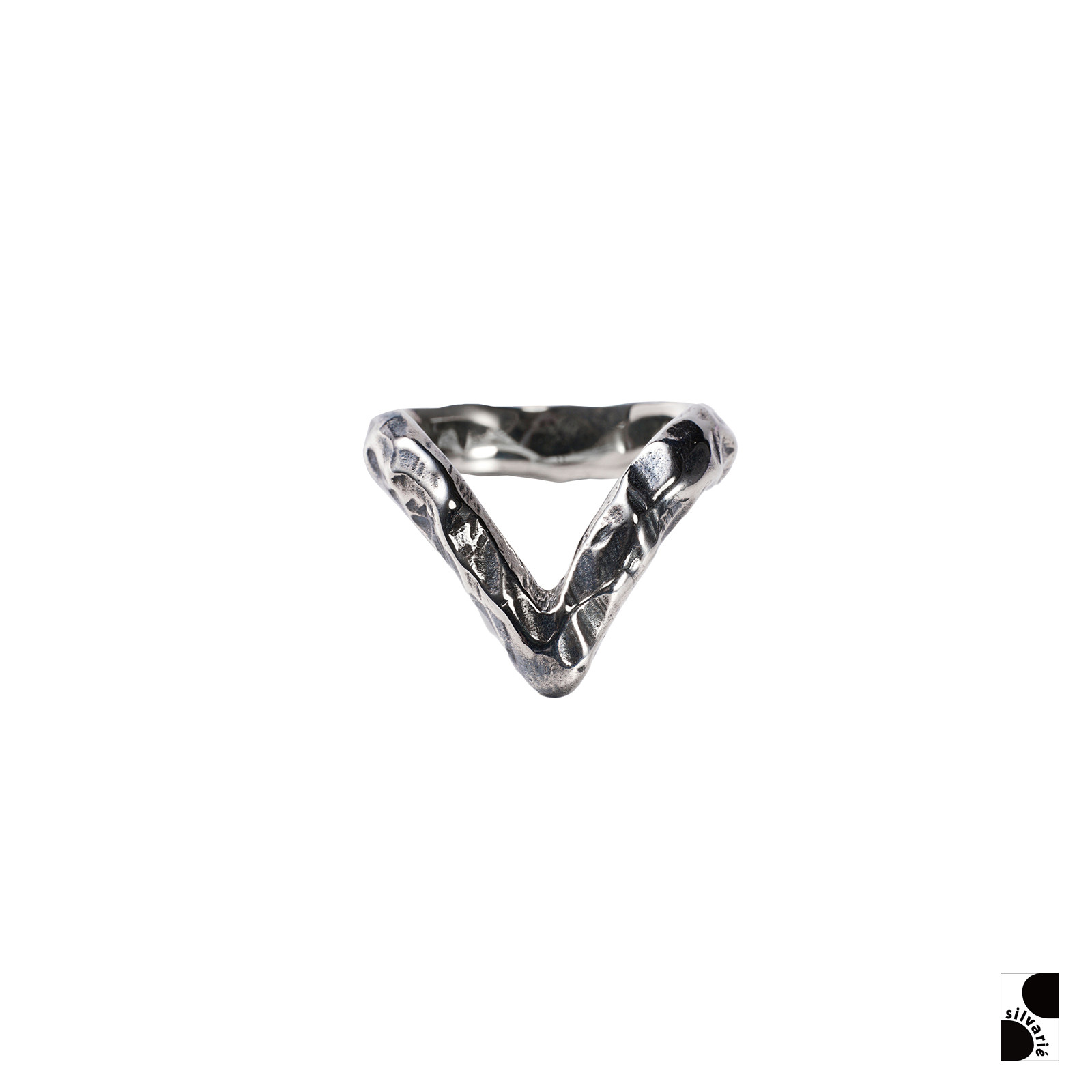 GALCIA男925银朋克几何图形戒指