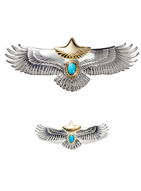 GODSUNS纯银松石老鹰吊坠男女