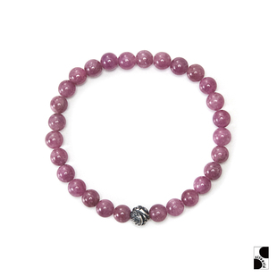 =silvarie=LONE ONES 美国潮流6mm红宝石浮雕巢图腾银珠手串手链