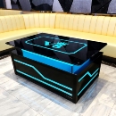 ktv茶几发光双层专用钢化玻璃七彩桌子酒吧不锈钢茶台大理石简约