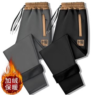 加绒加厚休闲裤 新款 秋冬季 男秋季 学生运动 宽松刺绣中国大码 直筒裤