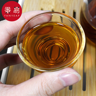 耐热透明功夫茶杯带把家用加厚品茗杯 杯子 玻璃 茶 小AM1S242