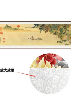 古画清复刻携琴访友图书房茶室宋式美学挂画山水画仿古做旧字画