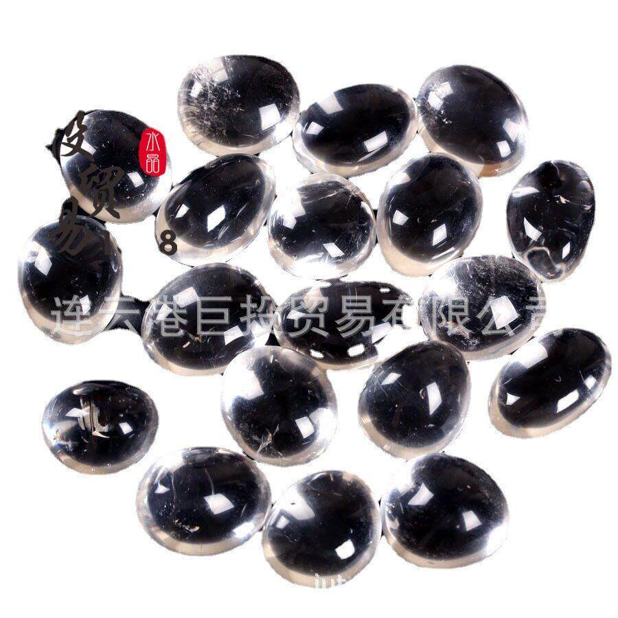 天然通透白水晶滚石摆件白晶大碎石组合裸石把玩热销供货