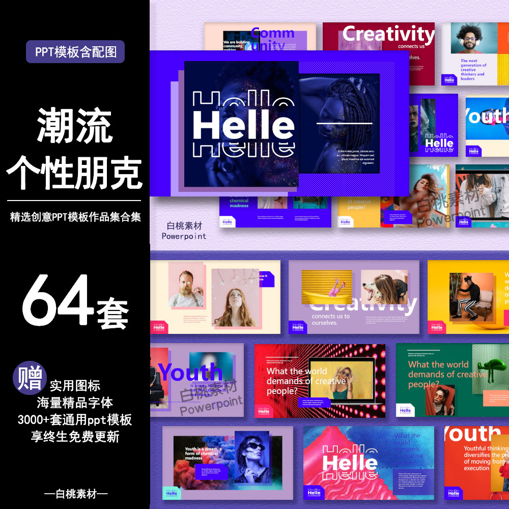 个性朋克ppt模板复古潮流蒸汽设计素材/源文件