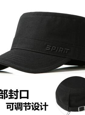 春秋平顶帽男士后封口户外遮阳休闲棒球帽旅游中老年鸭舌帽