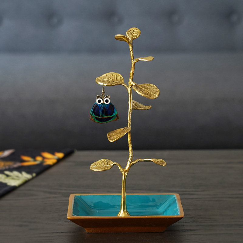 费灵家居印度进口手工复古珐琅彩黄铜树枝首饰架首饰盘 家居装饰,家居饰品,饰品盒,淘宝优惠券,粉丝福利购,淘宝优惠卷