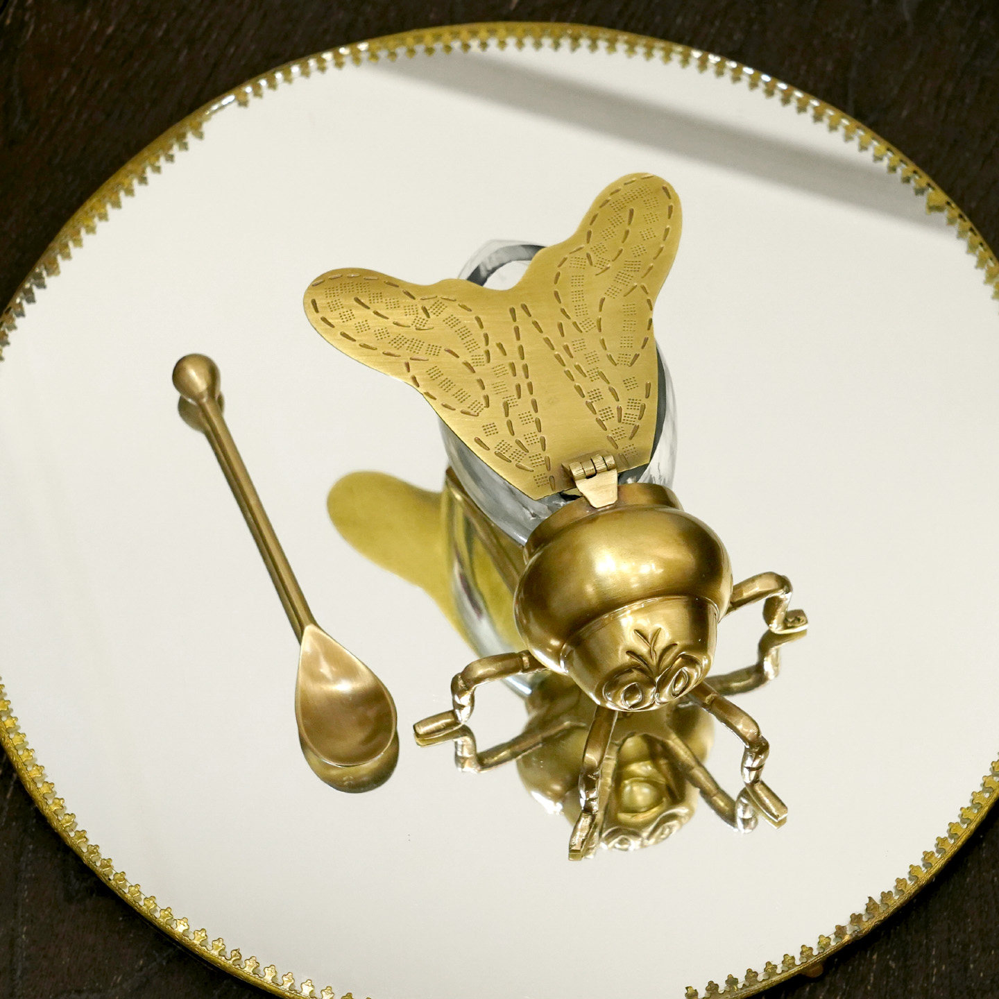 印度进口黄铜创意造型设计感个性调料盒装饰家用餐厅餐桌用品摆件