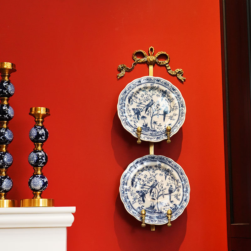 手工黄铜赏盘坐盘挂盘装饰架奢华欧式青花陶瓷赏盘家居装饰盘果盘,家居饰品,装饰坐盘/挂盘,淘宝优惠券,粉丝福利购,淘宝优惠卷