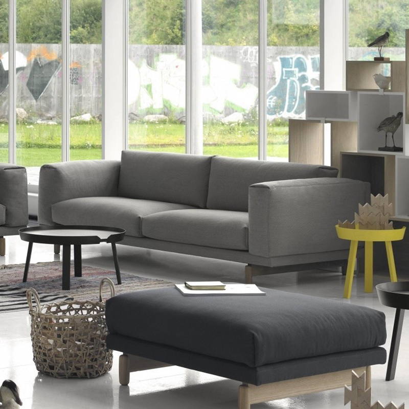 MUUTOREST布艺双人沙发及脚蹬