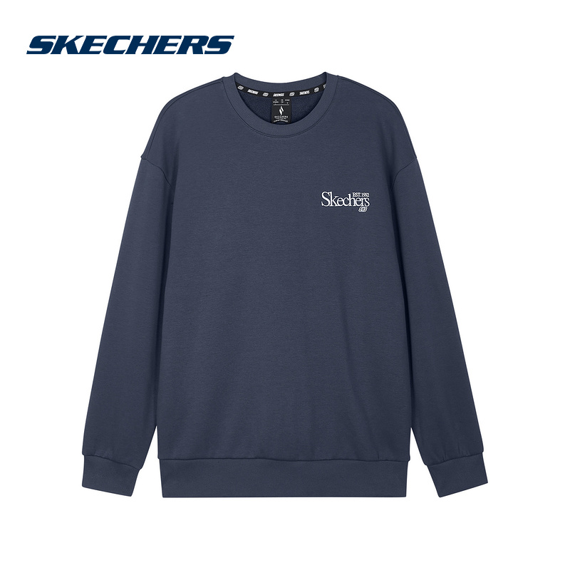 Skechers斯凯奇男女加绒保暖时尚潮流针织套头卫衣 L324U106/026R