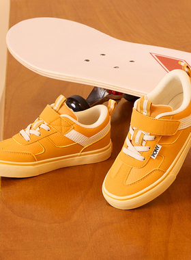 Pony波尼童鞋2025春季男童板鞋低帮运动休闲鞋土黄色 251K1SK01EY