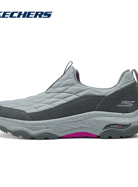 Skechers斯凯奇女鞋冬新款一脚蹬加绒保暖健步鞋休闲运动鞋124894