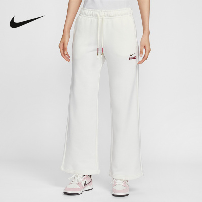 耐克女裤直筒裤马年限定CNY新年款刺绣运动裤阔腿长裤IQ3829-133