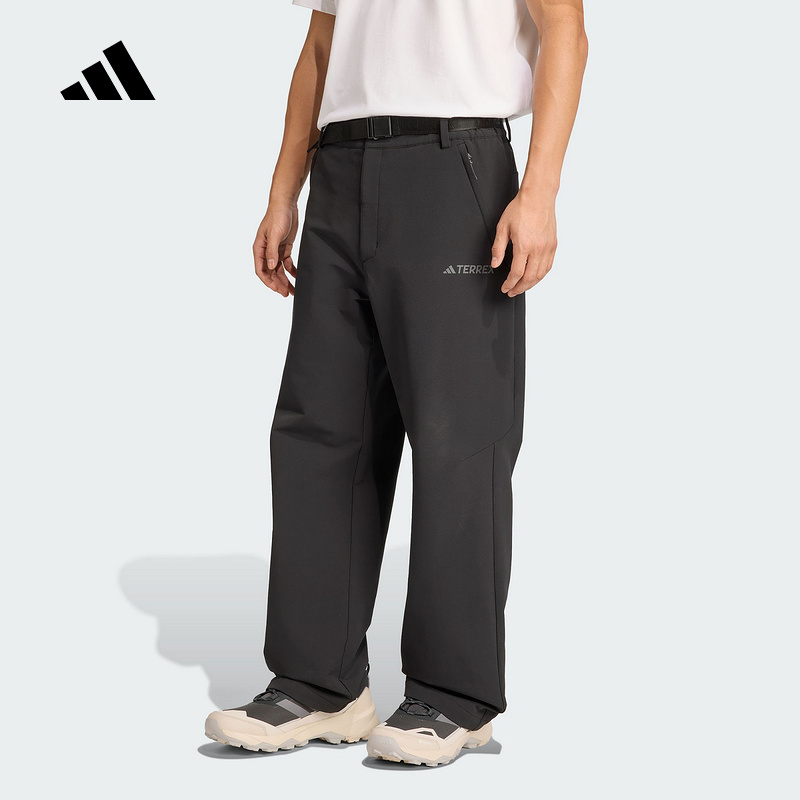 adidas阿迪达斯冬新款户外透湿保暖软壳运动裤男梭织长裤 JV8747