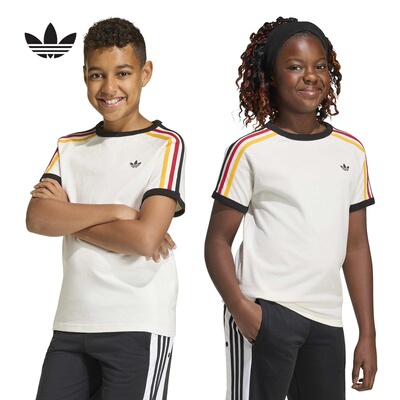 adidas阿迪达斯三叶草儿童3 STRIPE TEE运动休闲短袖T恤KQ8369