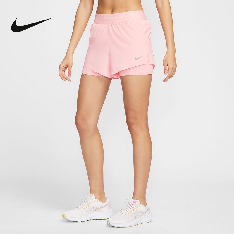 Nike耐克短裤女25夏新款梭织速干中腰二合一跑步运动裤HJ5377-607