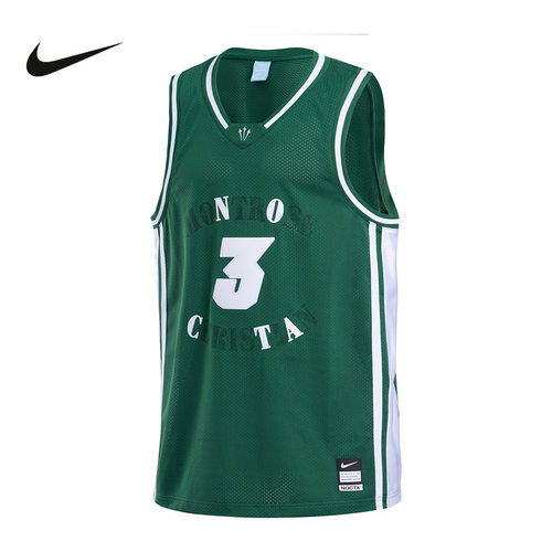 Nike耐克男背心KD杜兰特绿白色网眼透气篮球服无袖T恤II0717-341