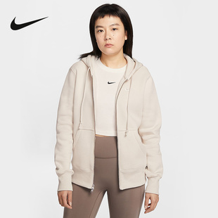 NIKE耐克女子针织夹克外套春季新款加绒连帽衫运动卫衣HJ0996-104