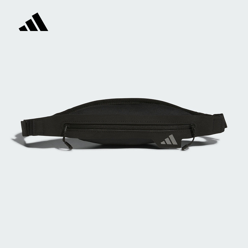 阿迪达斯秋新款中性腰包男女同款黑色百搭运动休闲包 IT2042