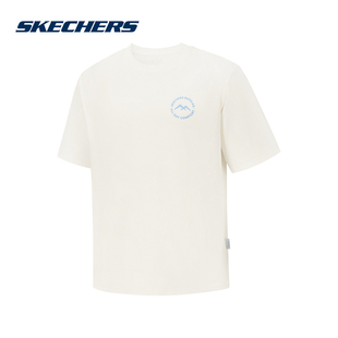 Skechers斯凯奇26夏男女同款索罗娜宽松运动休闲短袖衫 P226U010