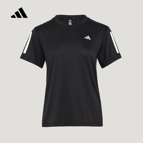 adidas阿迪达斯2026夏女三条纹圆领速干运动短袖T恤健身服 KU8745