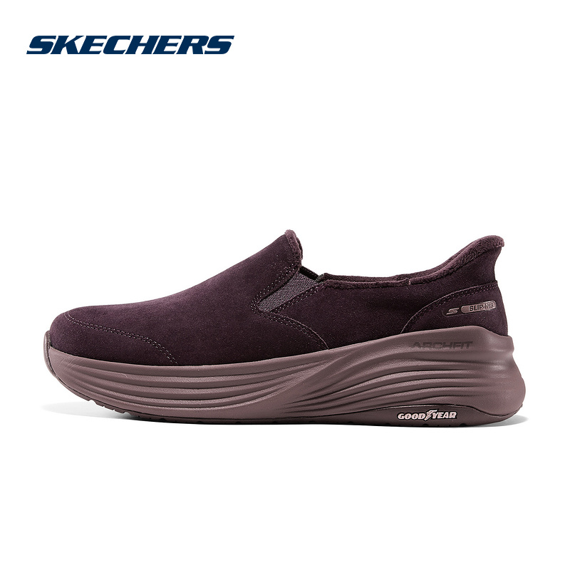 Skechers斯凯奇秋冬女士加绒休闲防滑舒适耐磨健步鞋125966/PLUM