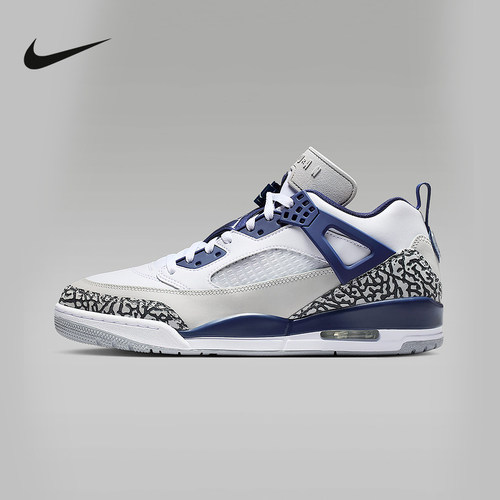 耐克男鞋Jordan Spizike 白蓝简版AJ4 低帮复古篮球鞋FQ1759-140