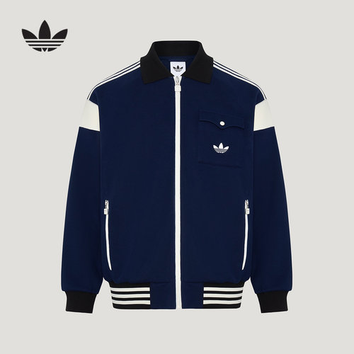 adidas阿迪达斯三叶草TRACK TOP夹克秋男撞色拼接针织外套 KW5664
