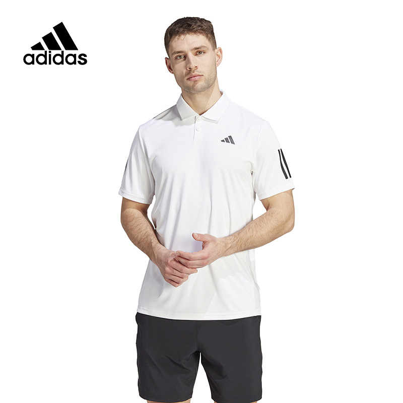 Adidas阿迪达斯短袖男子夏季新款白休闲运动T恤翻领polo衫IS2295