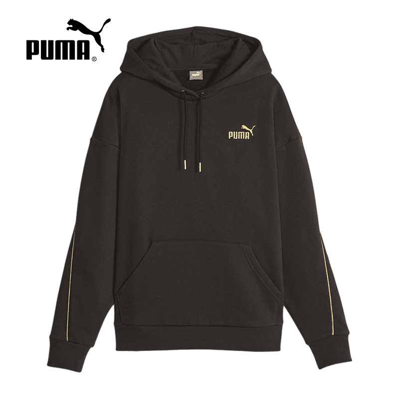 PUMA彪马卫衣女冬新款运动休闲宽松加绒保暖连帽套头衫680146-01