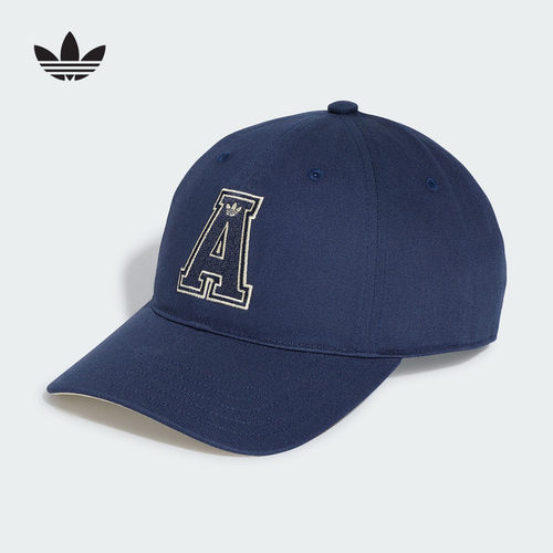 adidas阿迪达斯三叶草太阳帽中性学院风印花运动遮阳棒球帽KS7490