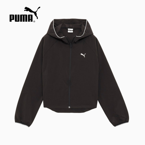 PUMA彪马夏季新款女子休闲运动服宽松黑色夹克梭织外套528890-01